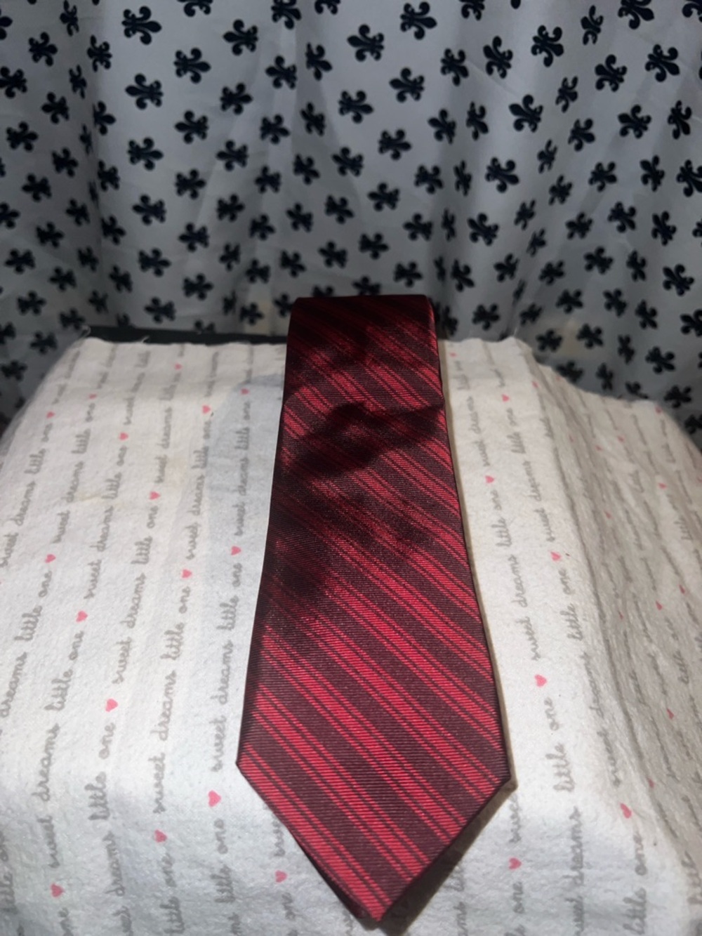 Valentino Men's Red Striped Neck Tie - Unbranded